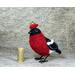For size comparison, bird stands beside wine cork